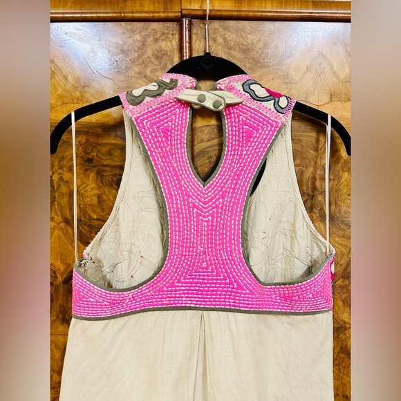 RANNA GiLL Anthropologie Linen Blend Mini Dress Tunic Size Small - Picture 6 of 8